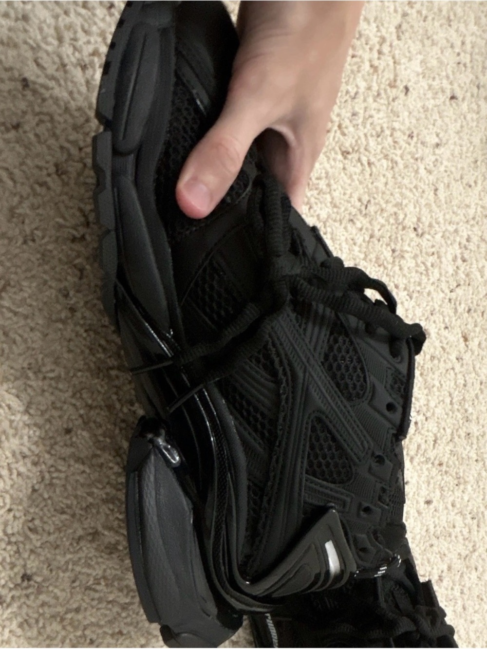 Balenciaga Runner Men's Black Lace-Up Low Top Athletic Sneakers